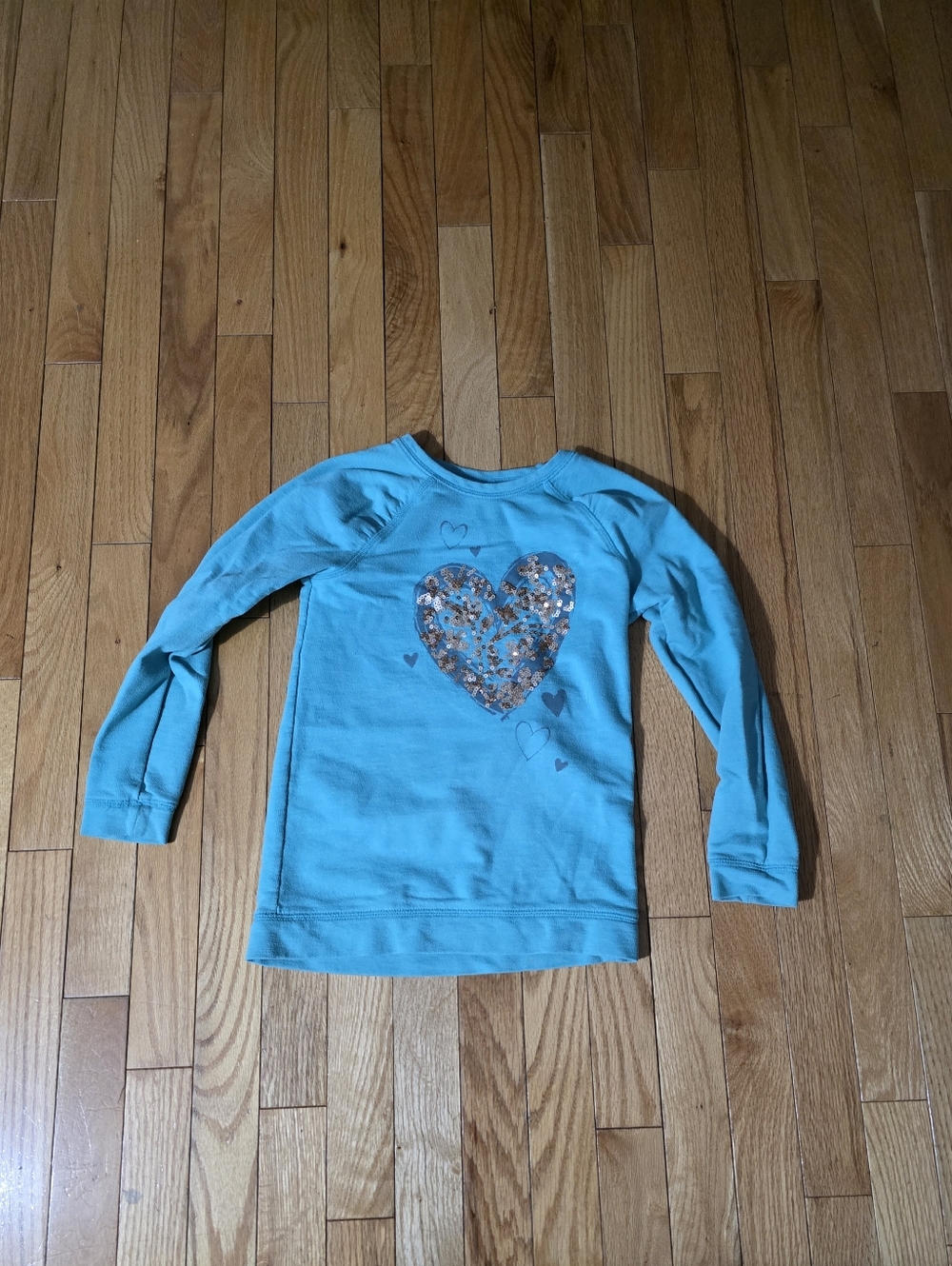 Sonoma Girls' Turquoise Long-Sleeve Heart Sweatshirt